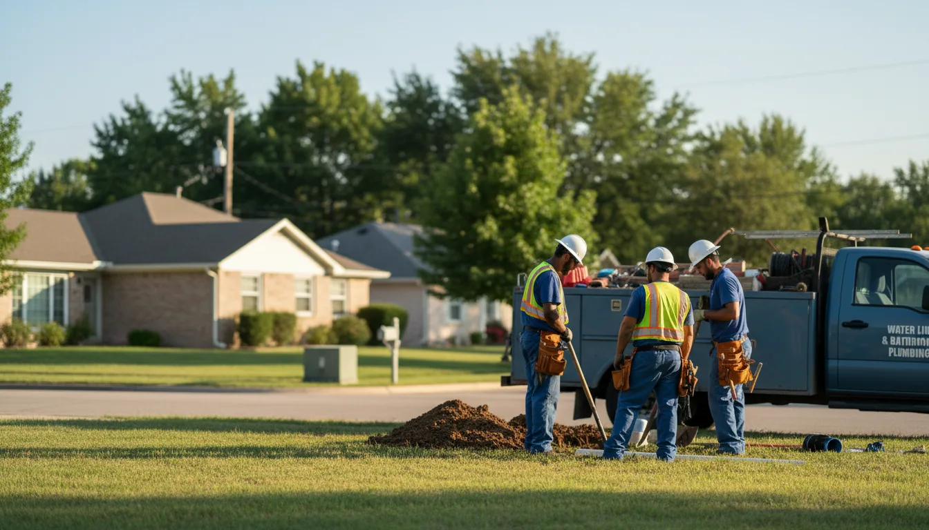 Residential water line and bathroom plumbing service in Claflin, KS